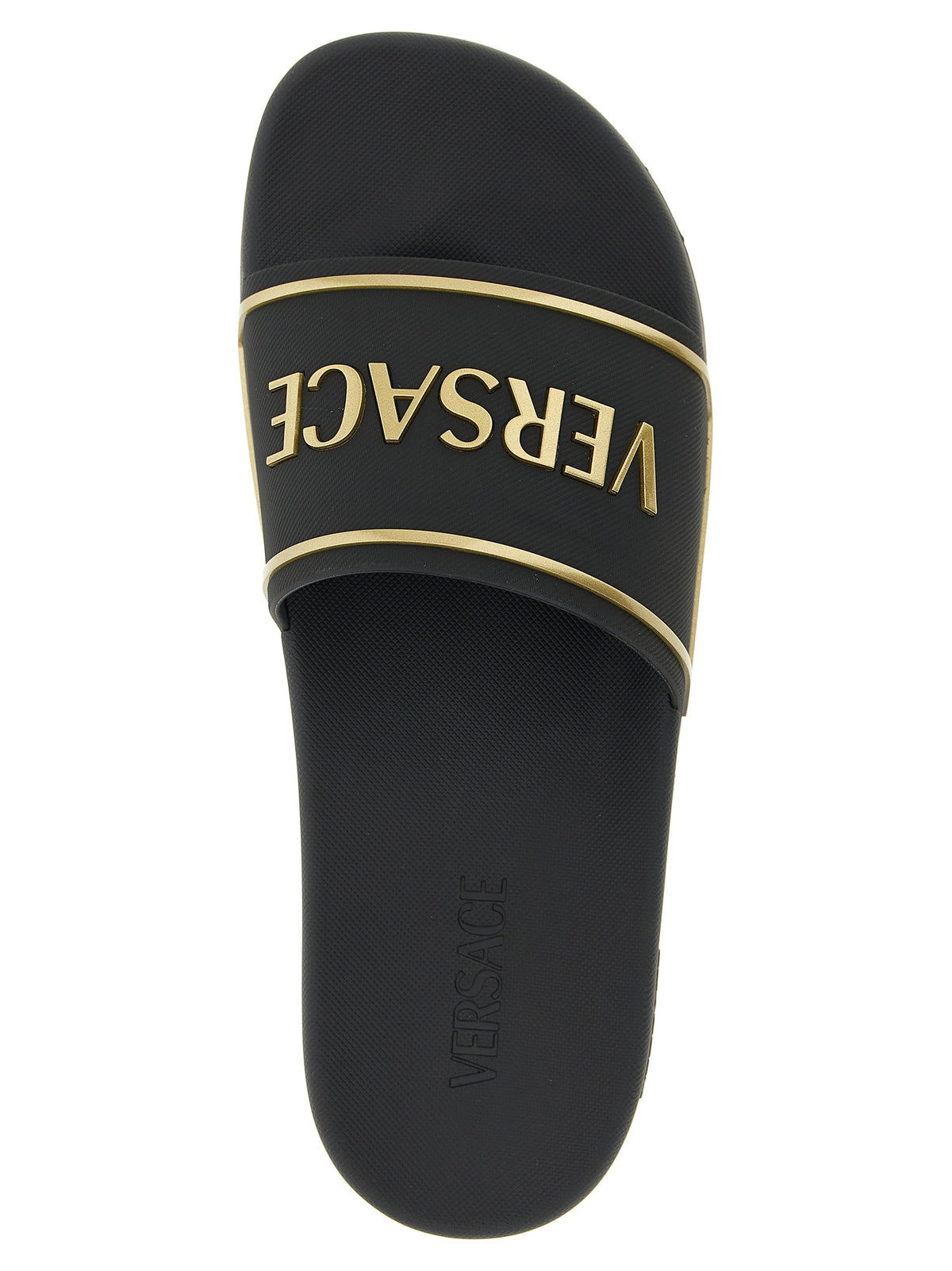 Claques Versace en polyuréthane noir