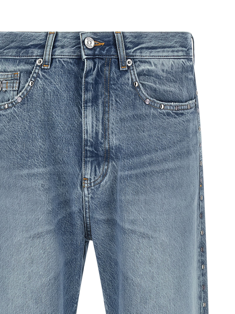 Jean droit bleu en coton Versace