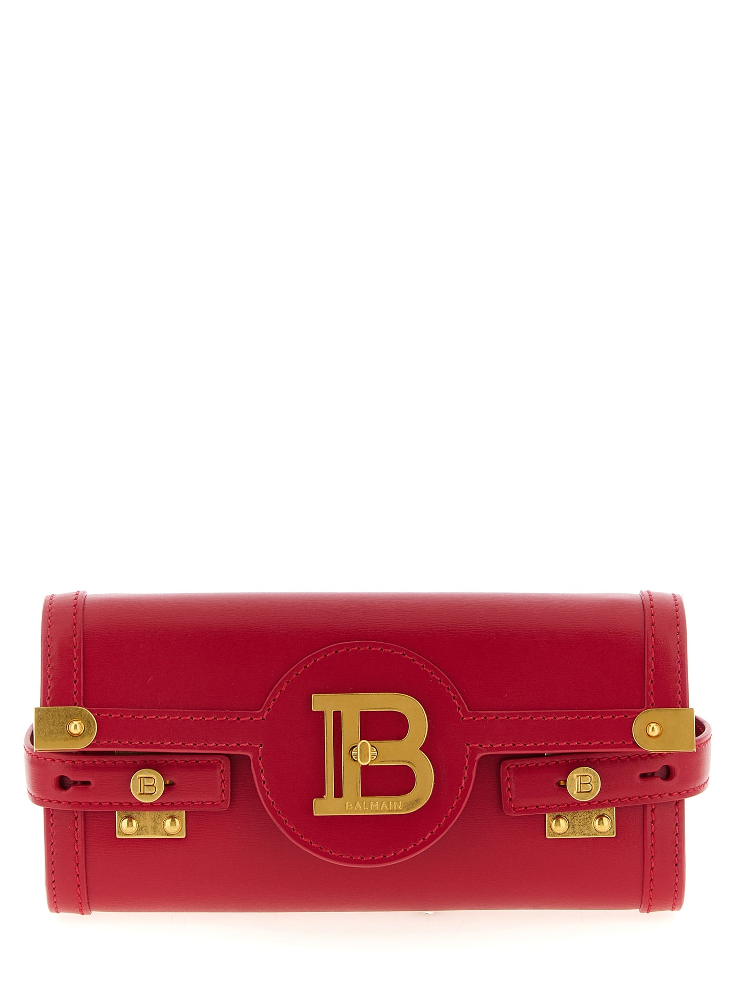 Balmain Fuchsia Calfskin Clutch Bag