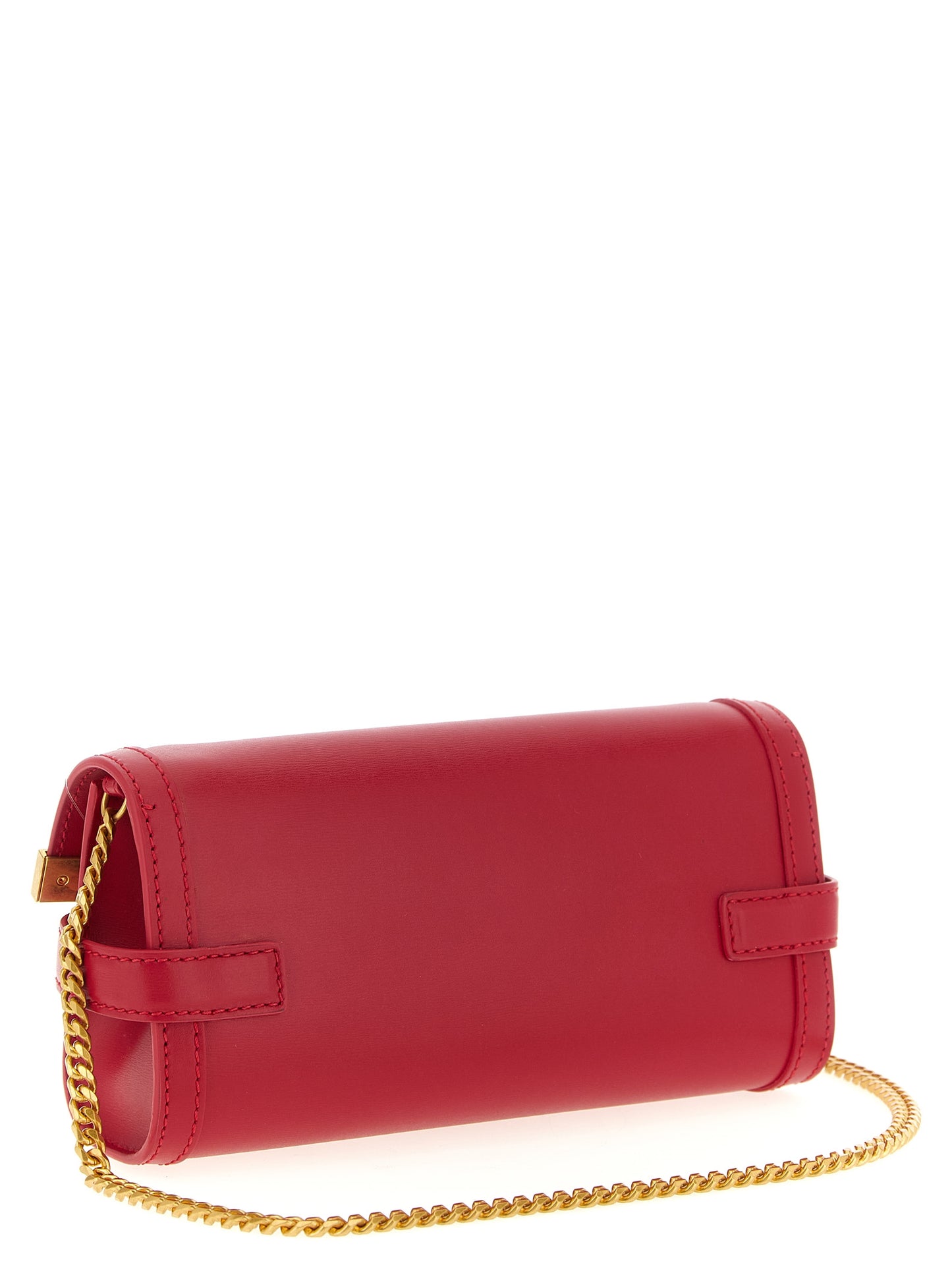 Balmain Fuchsia Calfskin Clutch Bag