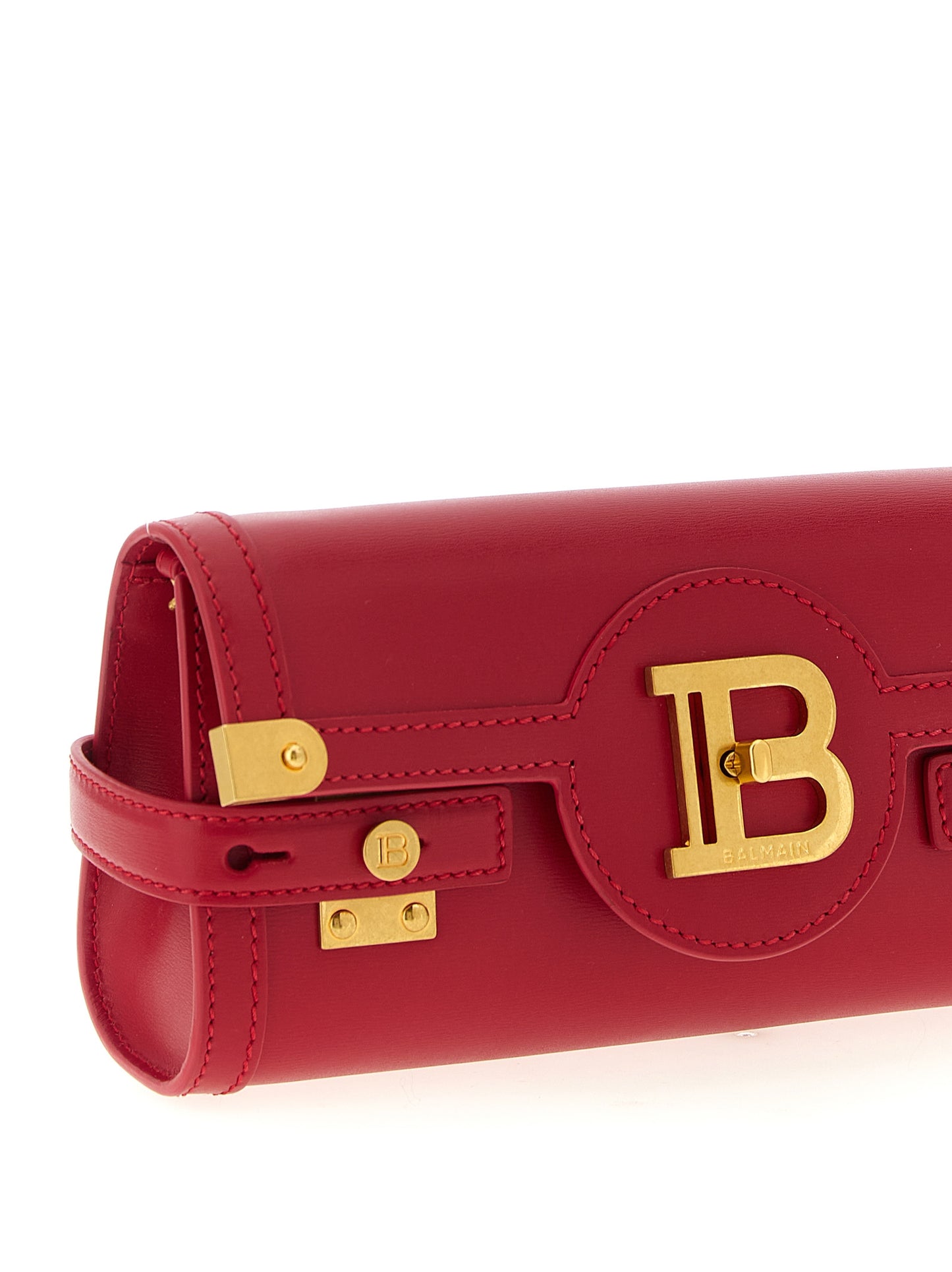 Balmain Fuchsia Calfskin Clutch Bag