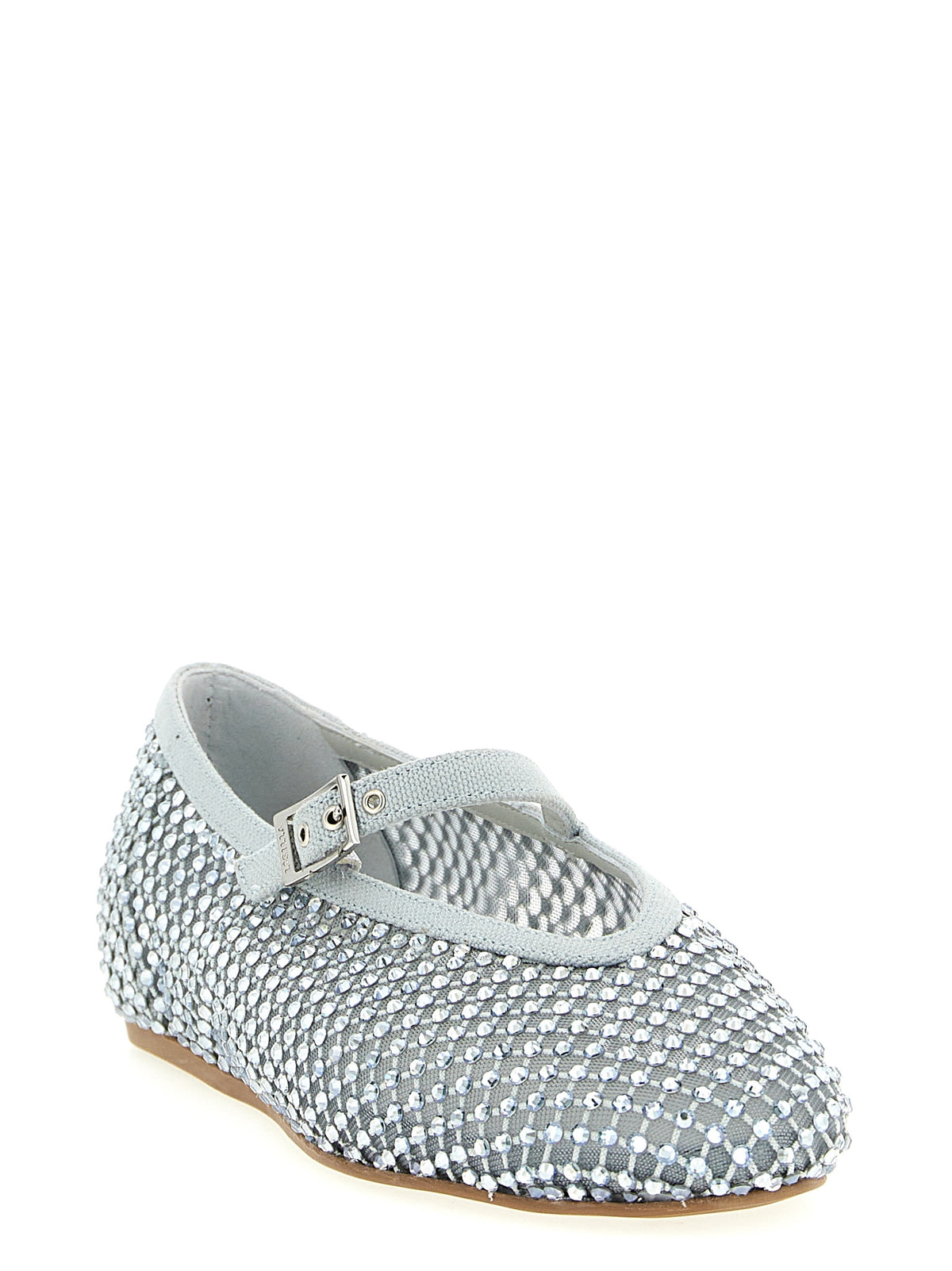 LE SILLA Gilda Silver Polyamide Ballet Flats