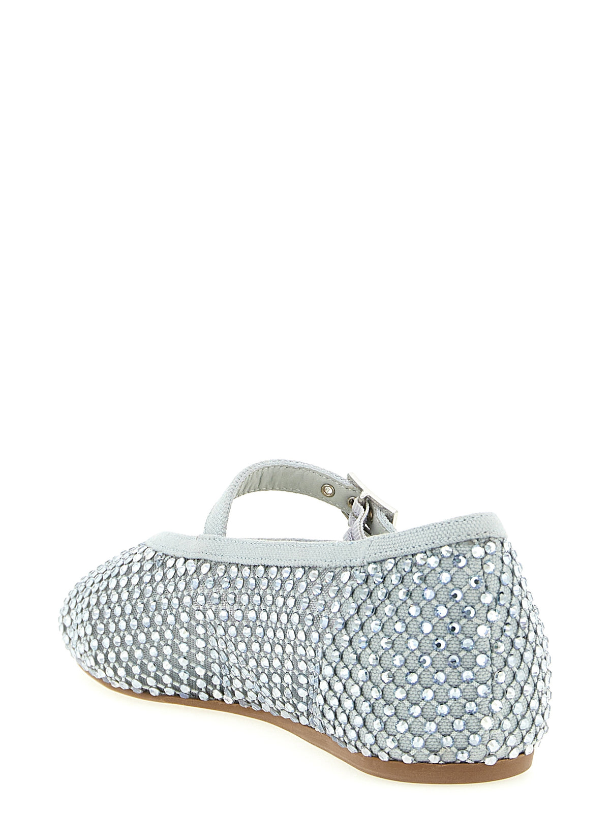 LE SILLA Gilda Silver Polyamide Ballet Flats
