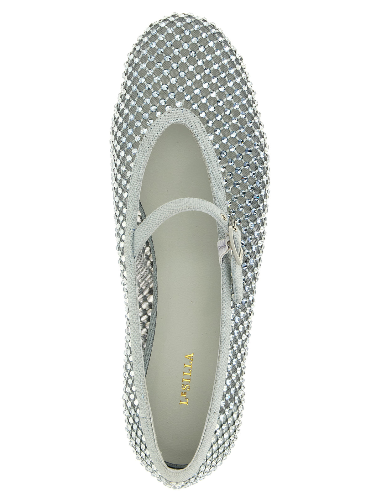 LE SILLA Gilda Silver Polyamide Ballet Flats