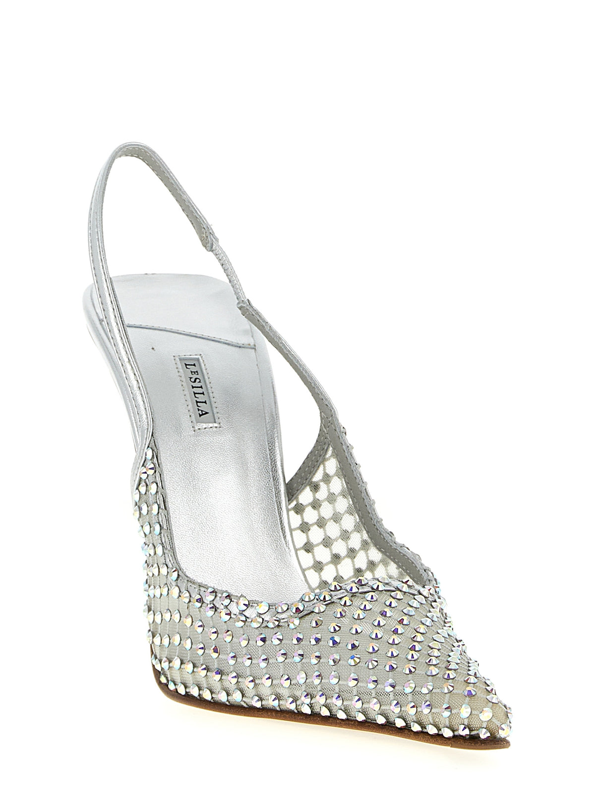 Escarpins LE SILLA en polyester argenté à talon haut