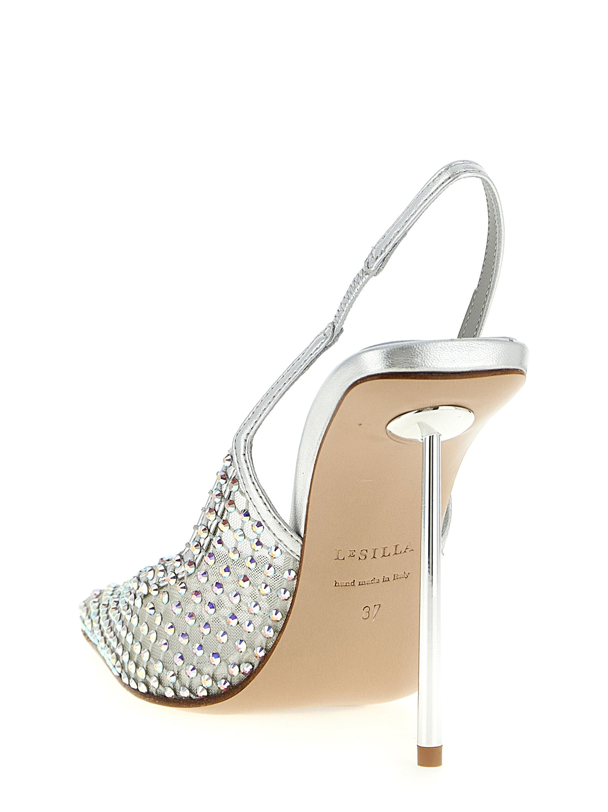 Escarpins LE SILLA en polyester argenté à talon haut