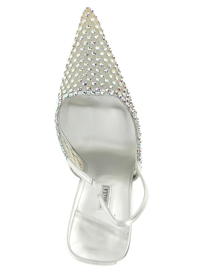 LE SILLA Silver Polyester High Heel Pumps