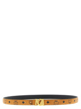 MCM Brown Polyethylene Regular Belt - Iconic Monogram Style