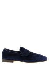 Mocassins à enfiler en cuir de veau bleu Brunello Cucinelli