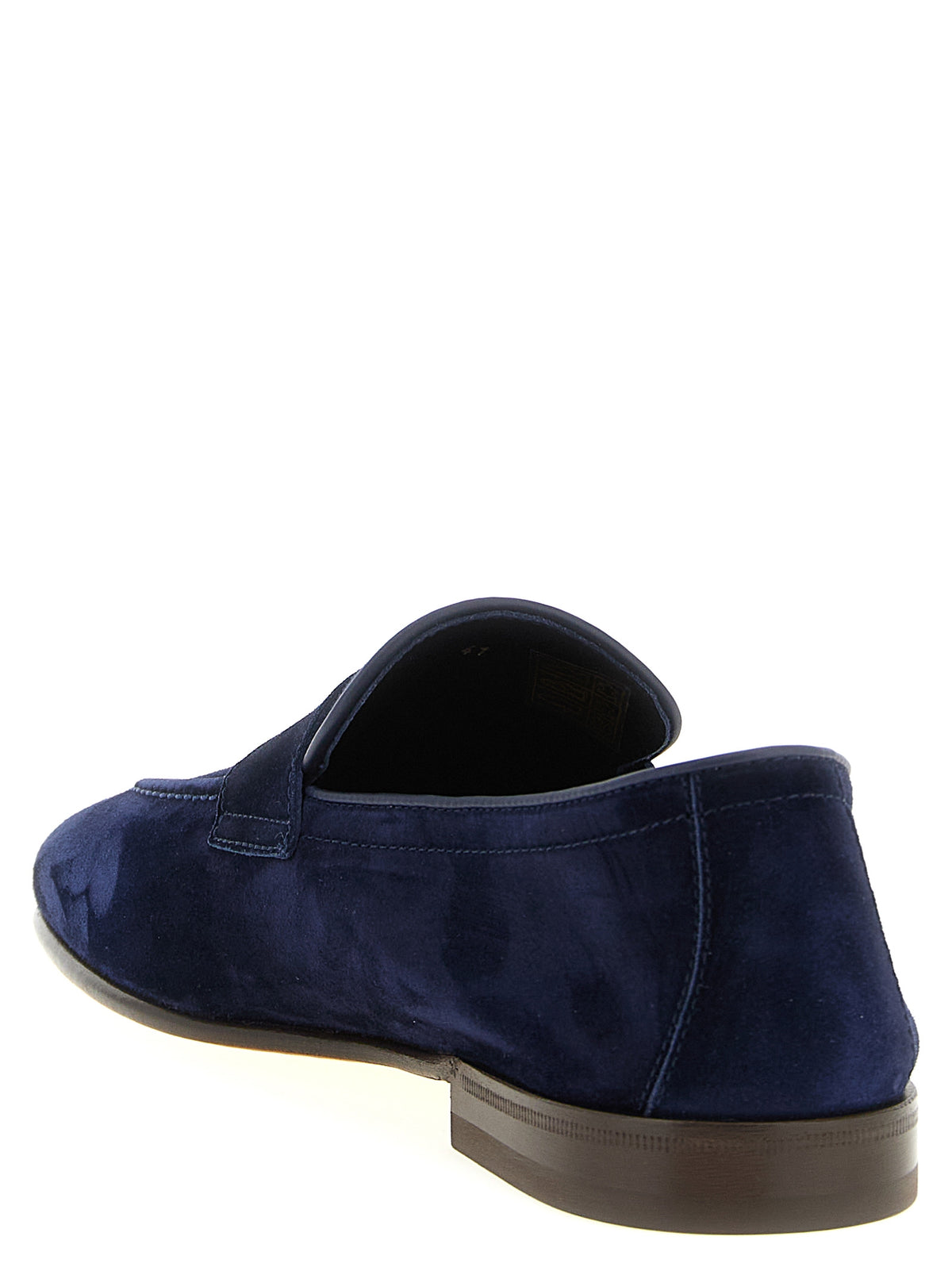 Mocassins à enfiler en cuir de veau bleu Brunello Cucinelli