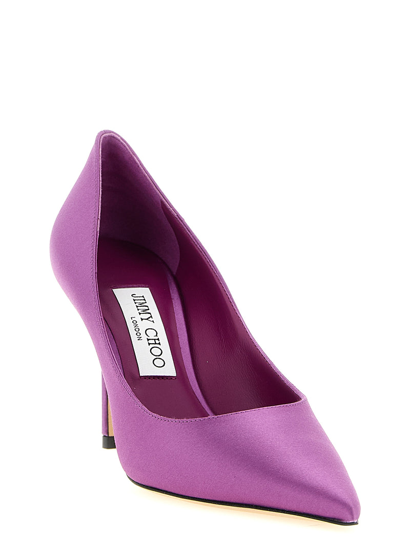 Escarpins Jimmy Choo mauves à talons hauts en Tencel