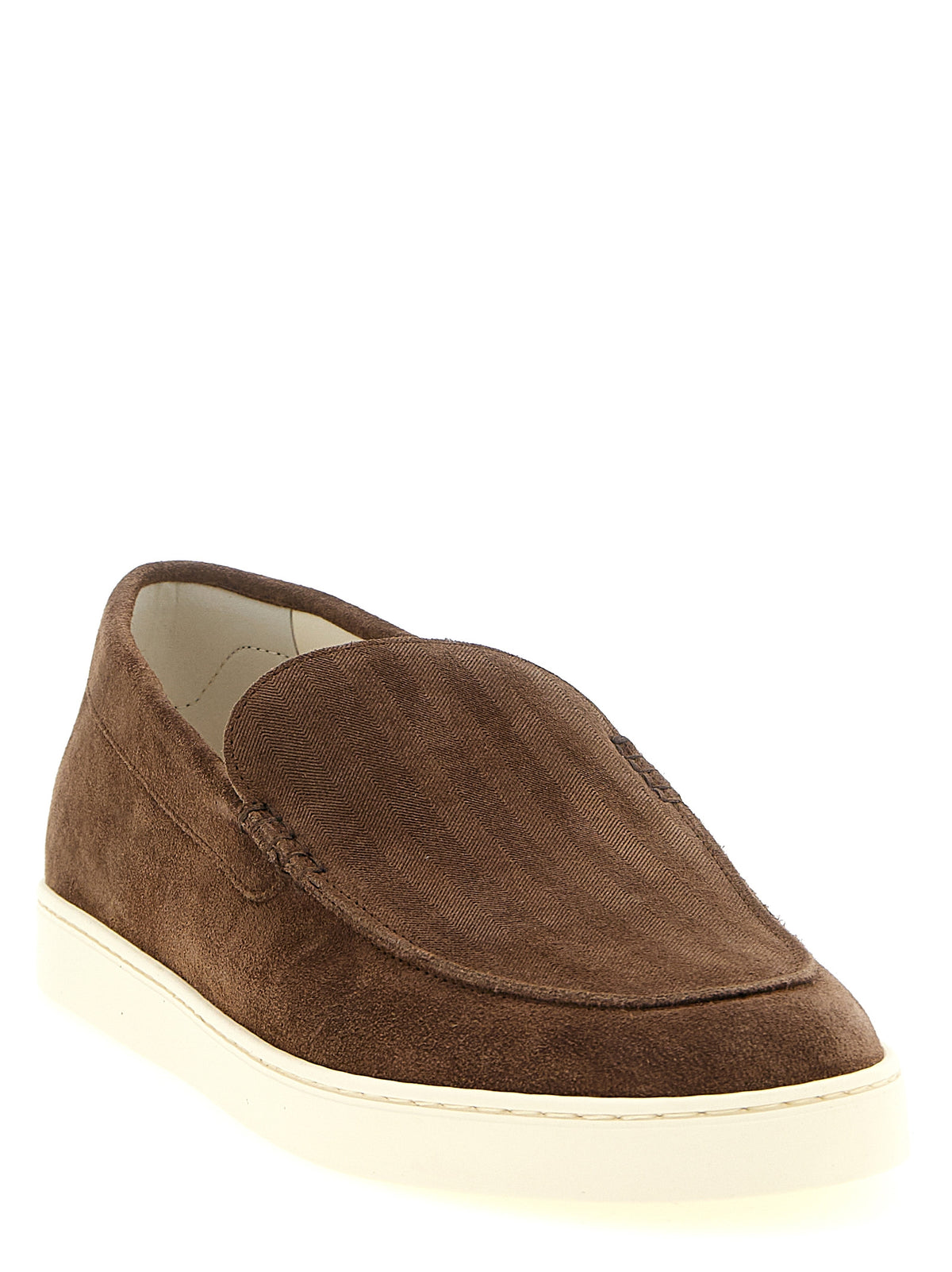 Mocassins à enfiler Brunello Cucinelli en cuir de veau marron
