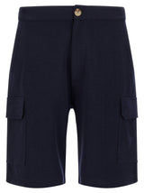 Brunello Cucinelli Blue Cotton Bermuda Shorts