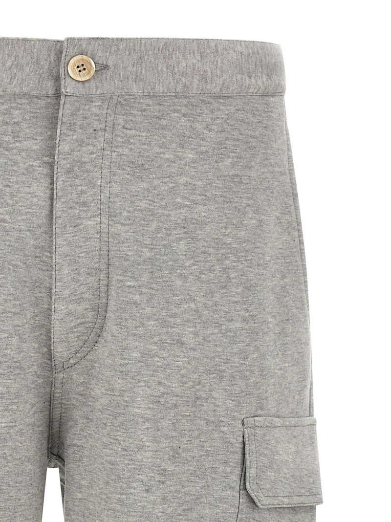 Brunello Cucinelli Gray Cotton Bermuda Shorts for Men