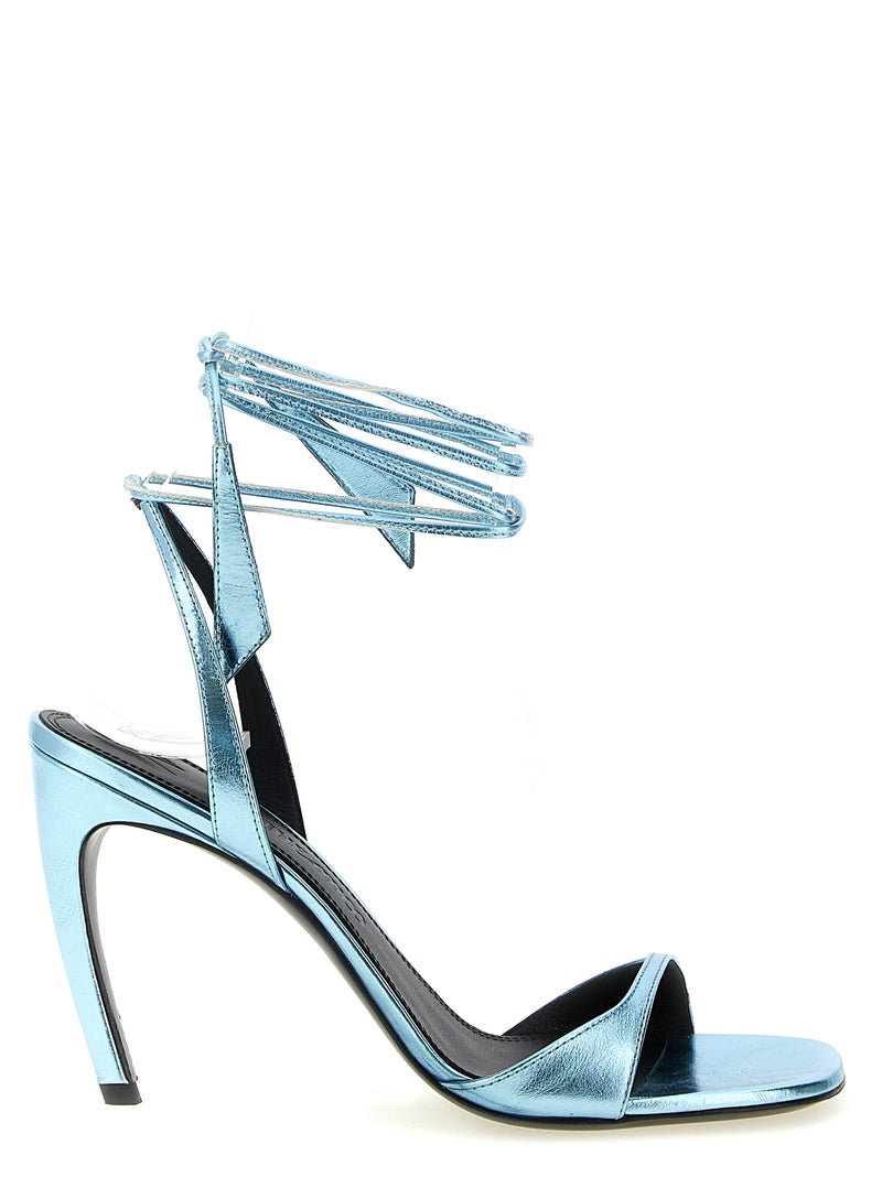 The Attico Ora Blue Calfskin Stiletto Heel Sandals