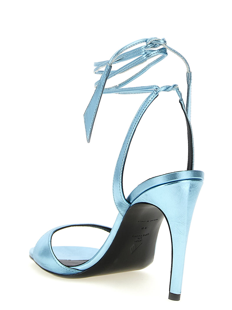 The Attico Ora Blue Calfskin Stiletto Heel Sandals