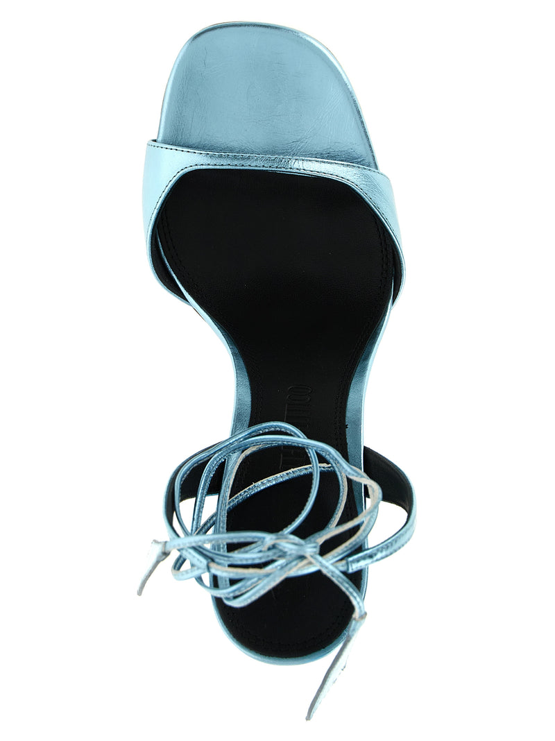 The Attico Ora Blue Calfskin Stiletto Heel Sandals