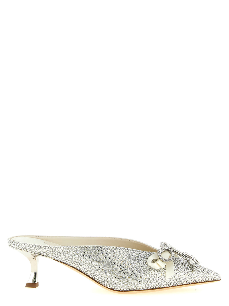 Escarpins à talon moyen en Tencel argenté Jimmy Choo