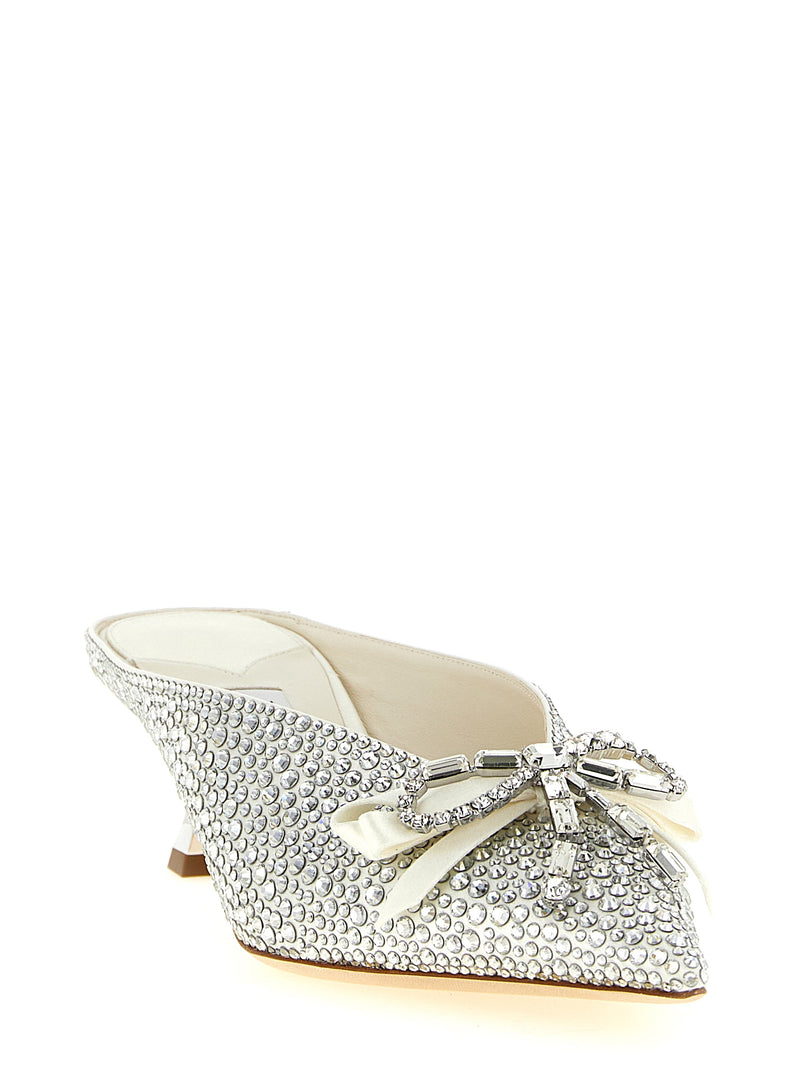 Escarpins à talon moyen en Tencel argenté Jimmy Choo