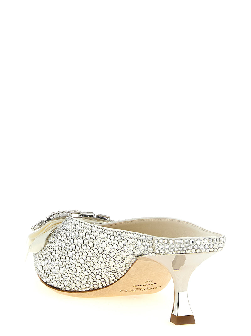 Escarpins à talon moyen en Tencel argenté Jimmy Choo