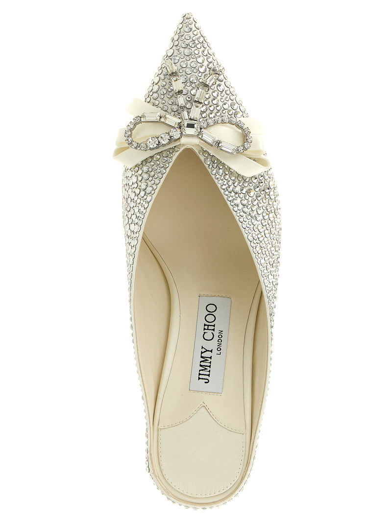Escarpins à talon moyen en Tencel argenté Jimmy Choo