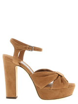 Jimmy Choo Heloise Brown Leather Stiletto Heel Sandals