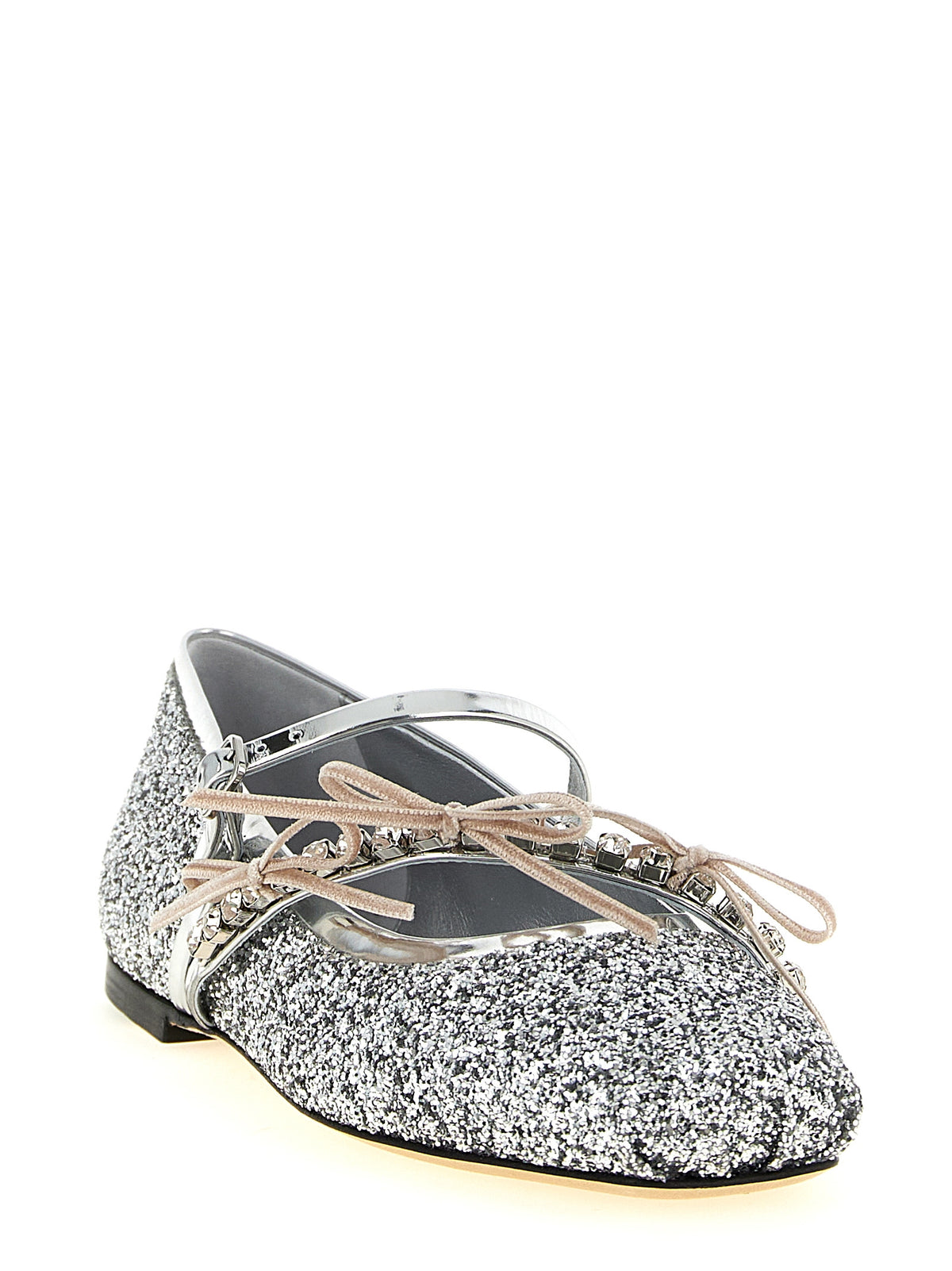 Ballerines Jimmy Choo en Tencel argenté