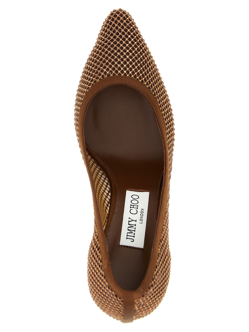 Escarpins Jimmy Choo marron en Tencel à talons hauts