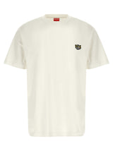 Kenzo White Cotton T-Shirt with Wild Tiger Patch