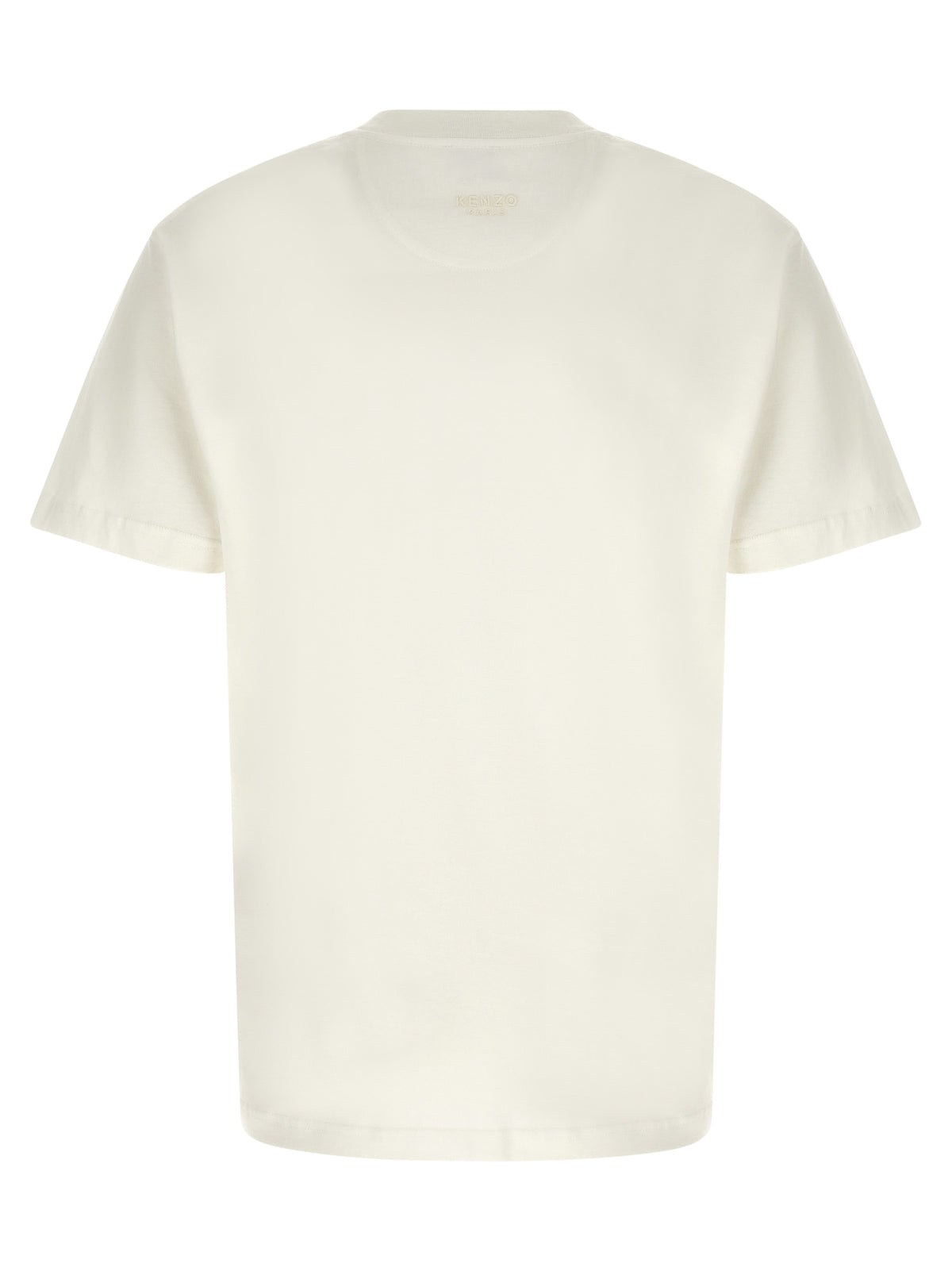 Kenzo White Cotton T-Shirt with Wild Tiger Patch