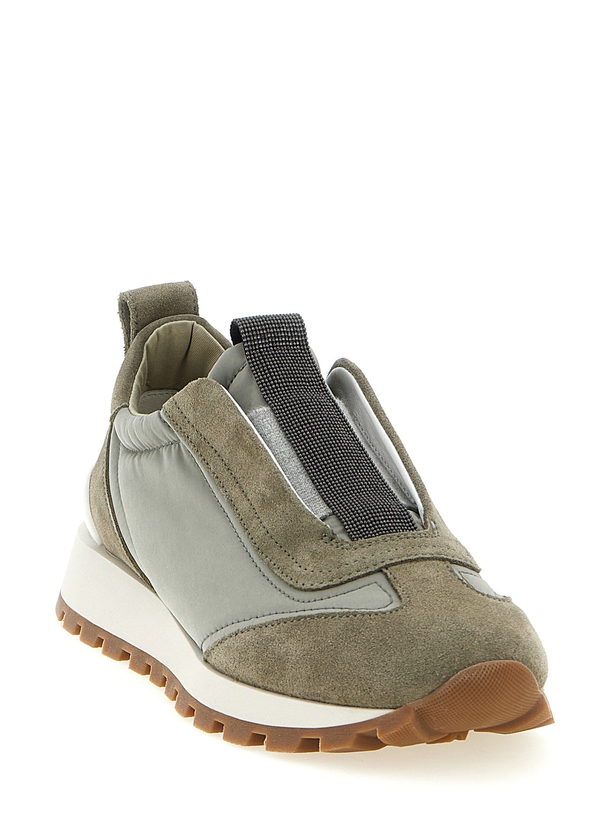 Baskets athlétiques bicolores en polyester Brunello Cucinelli