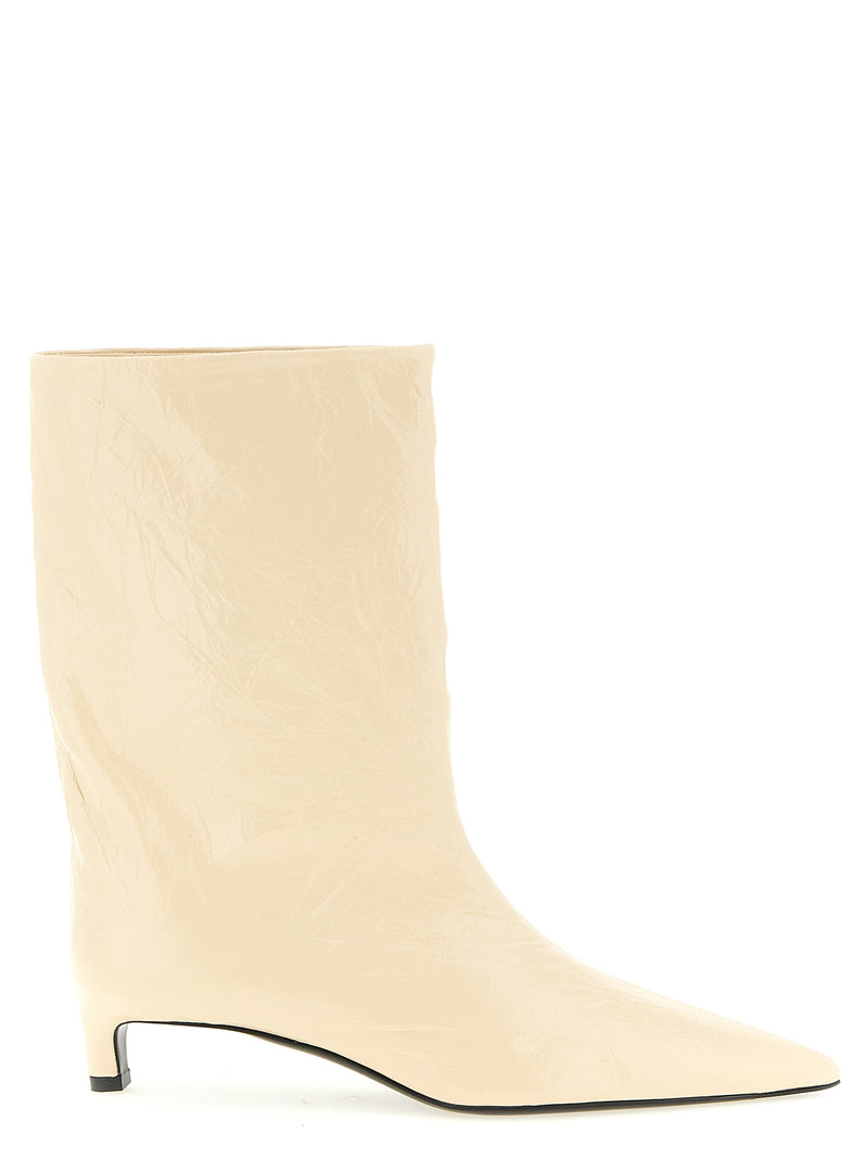 Jil Sander Beige Calfskin Ankle Boots for Women
