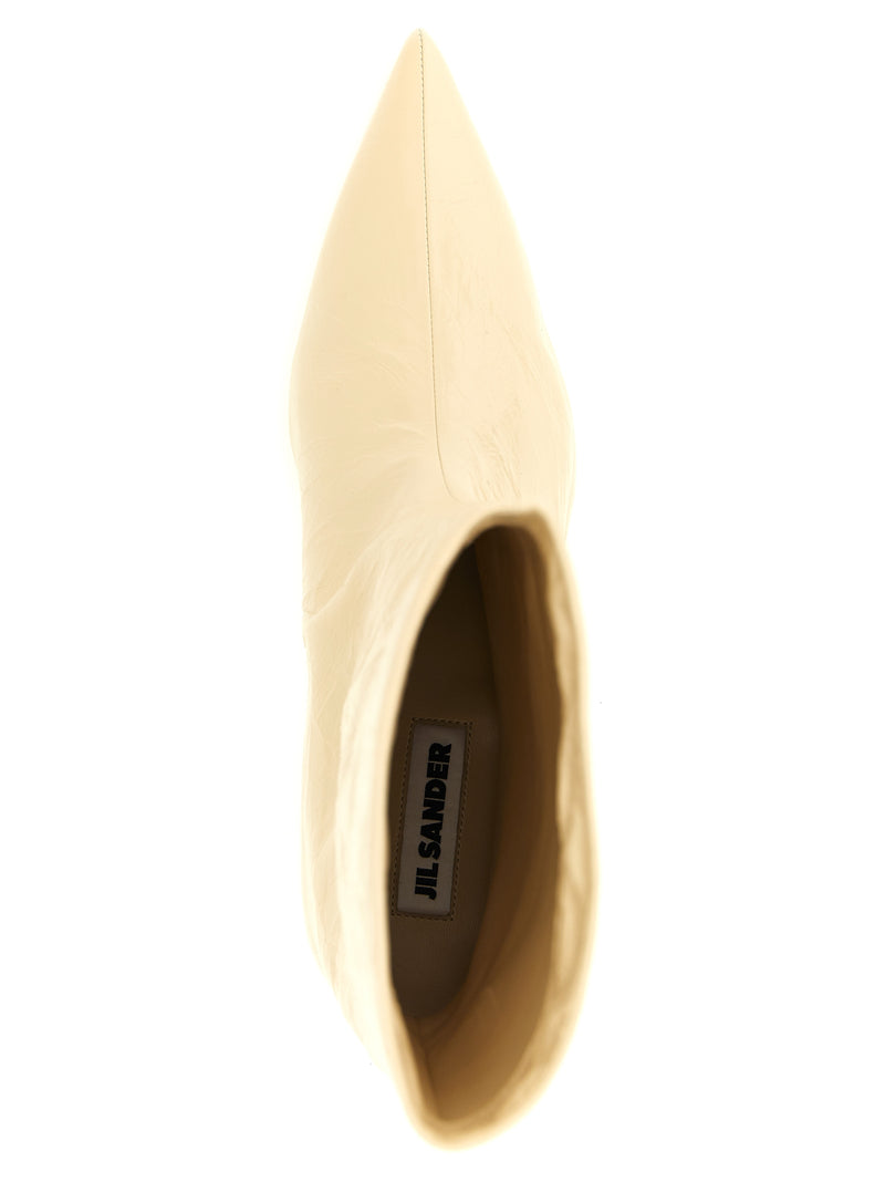 Jil Sander Beige Calfskin Ankle Boots for Women