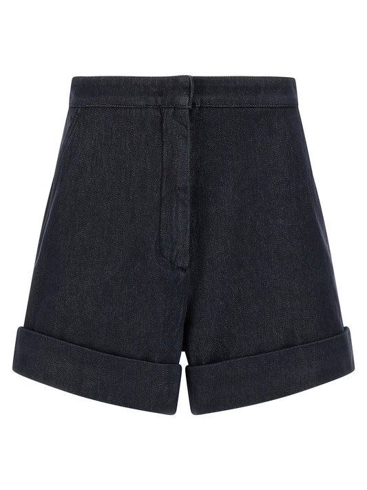 Max Mara Mxmcalca Blue Cotton Bermuda Shorts