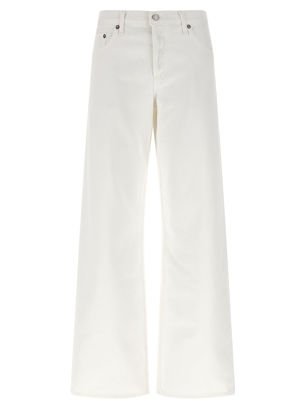 Jean en coton blanc doré