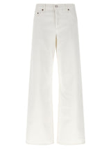 Jean en coton blanc doré