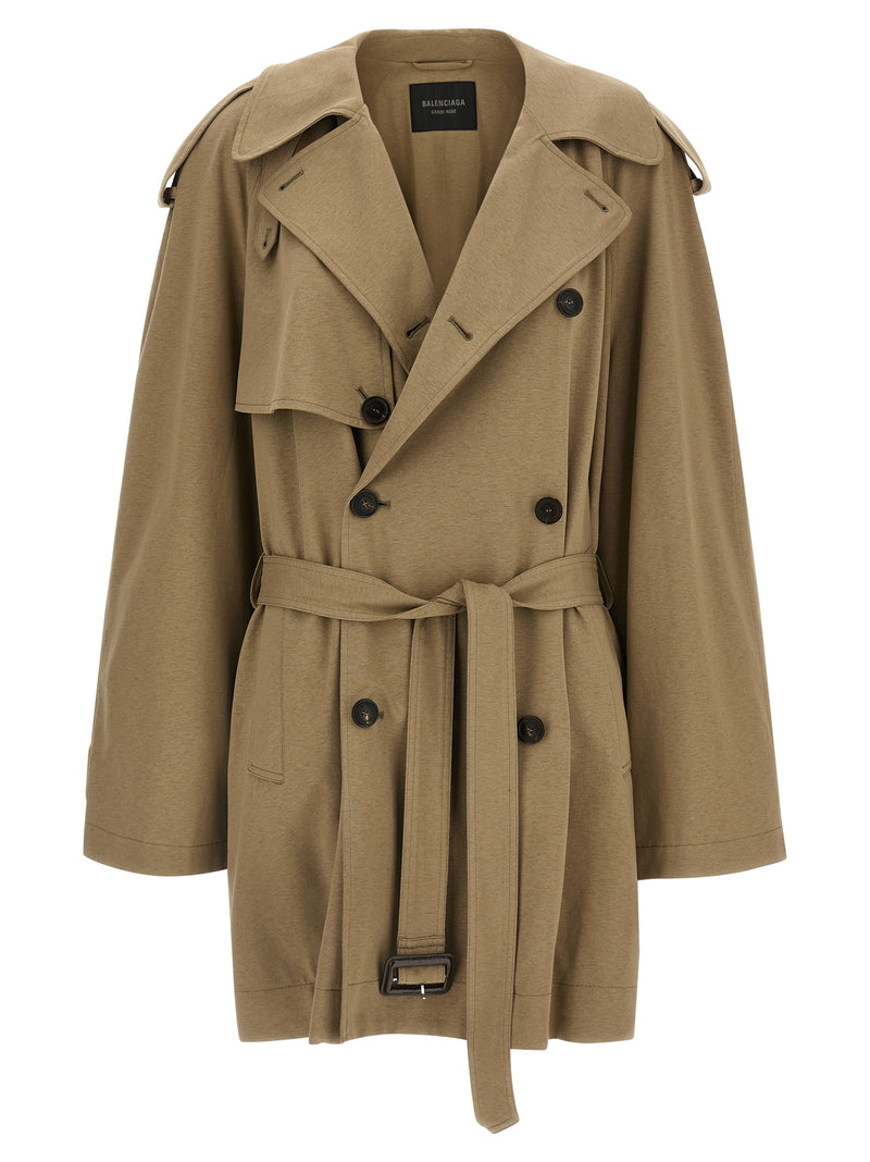 Balenciaga Beige Cotton Trench Coat for Women