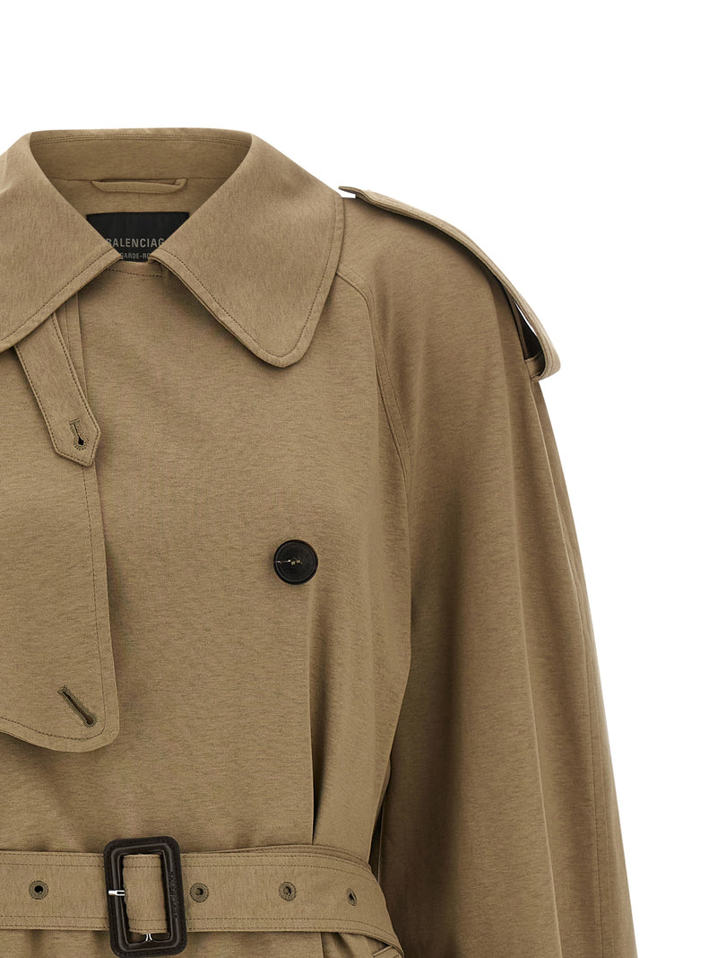 Balenciaga Beige Cotton Trench Coat for Women