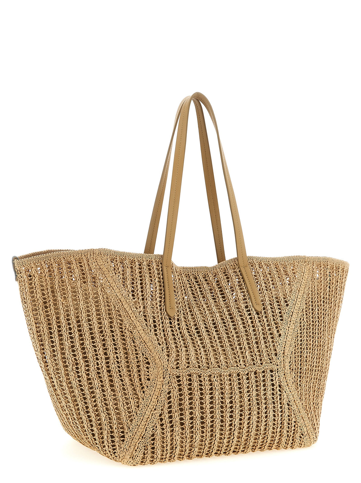 Brunello Cucinelli Sac à bandoulière beige en polyamide