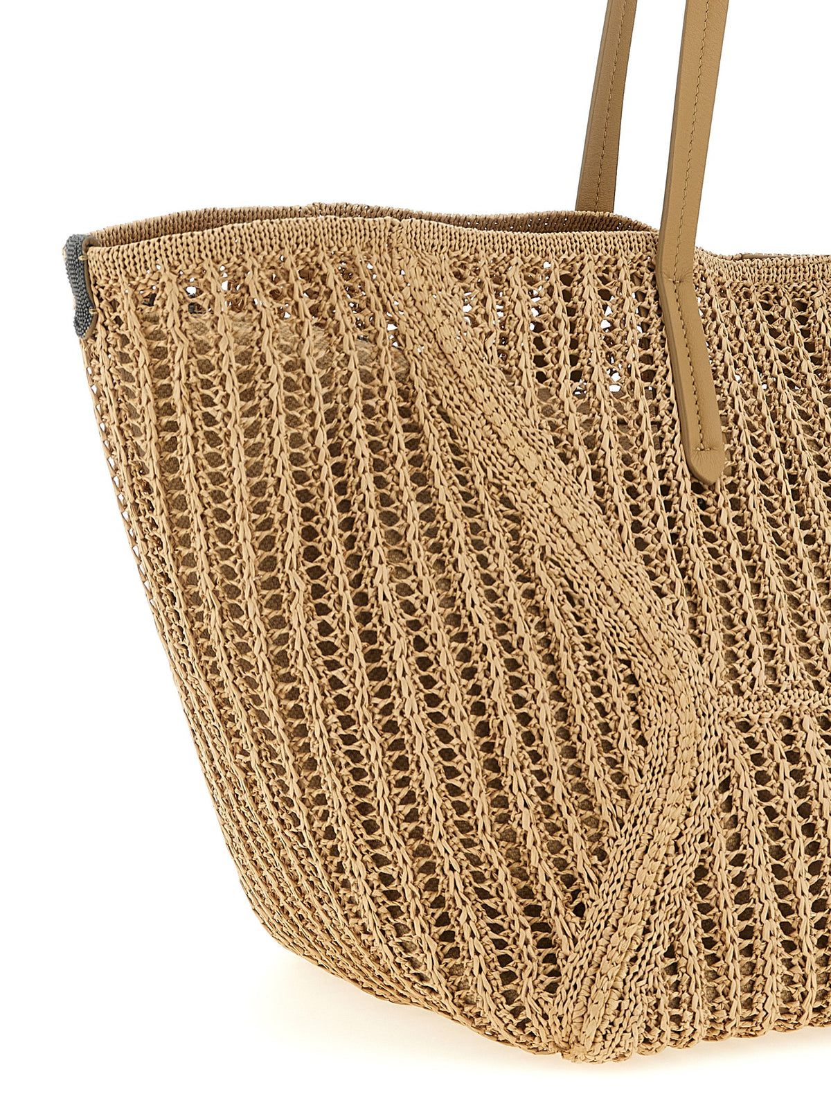 Brunello Cucinelli Sac à bandoulière beige en polyamide
