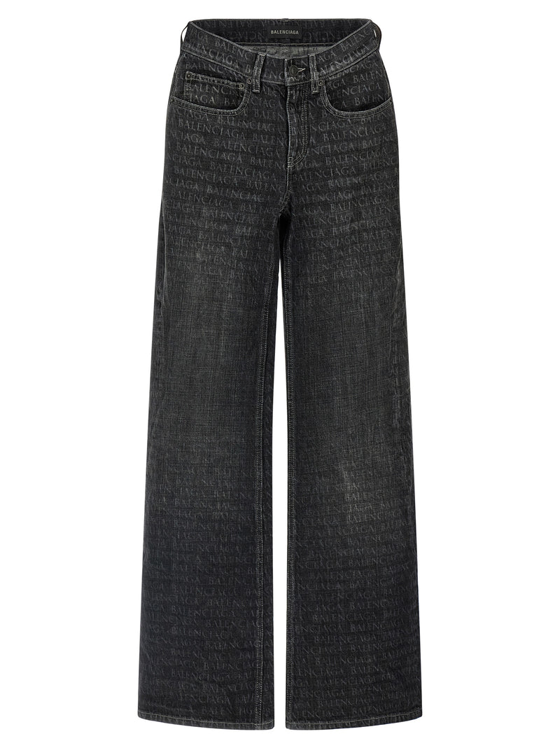 Balenciaga Black Cotton Flared Jeans for Women