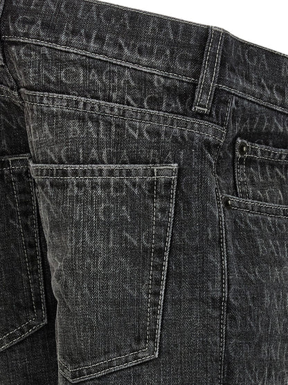 Balenciaga Black Cotton Flared Jeans