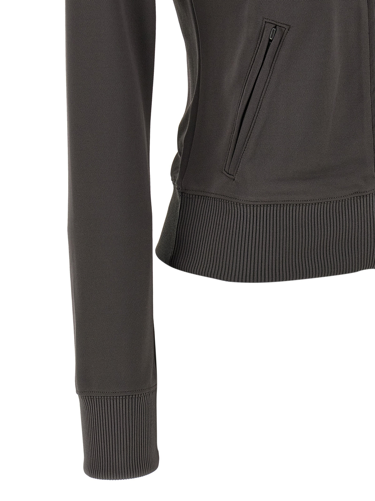 Courrèges Gray Polyester Sweatshirt with High Neck