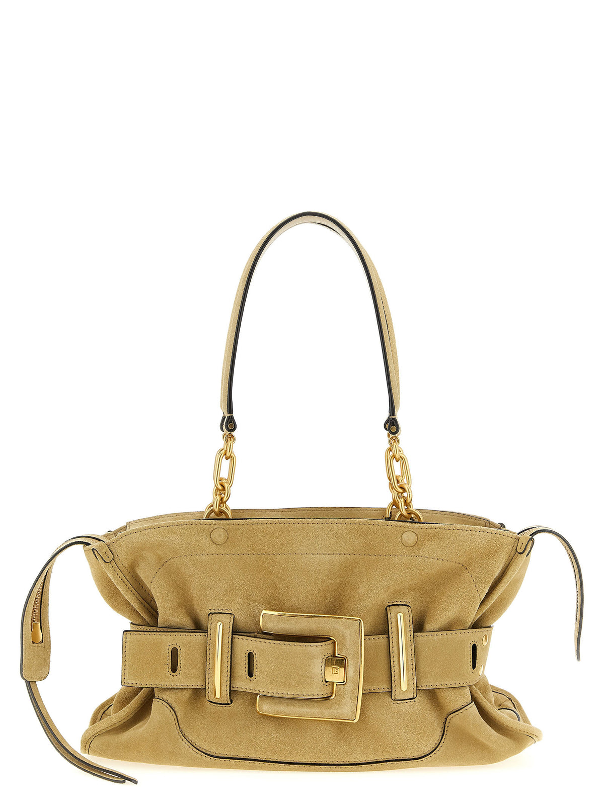 Sac à bandoulière Balmain en cuir de veau beige