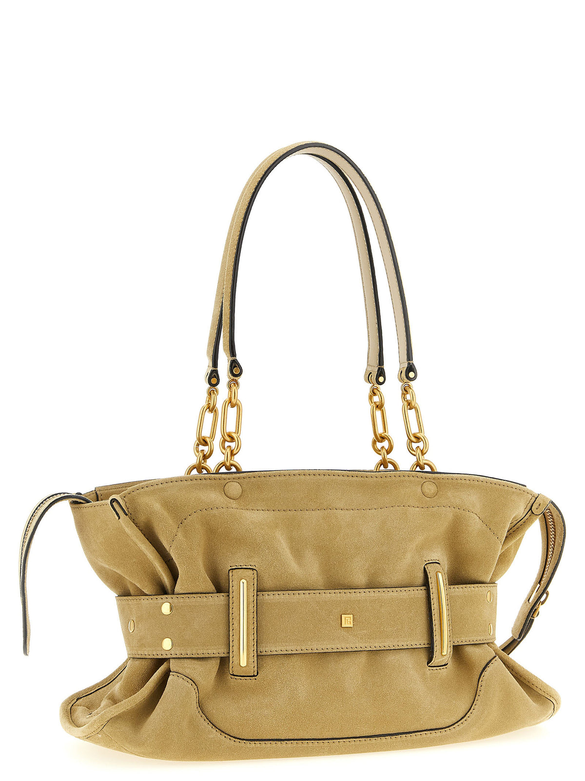 Sac à bandoulière Balmain en cuir de veau beige