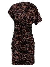 Ganni Brown Polyester Short Dress