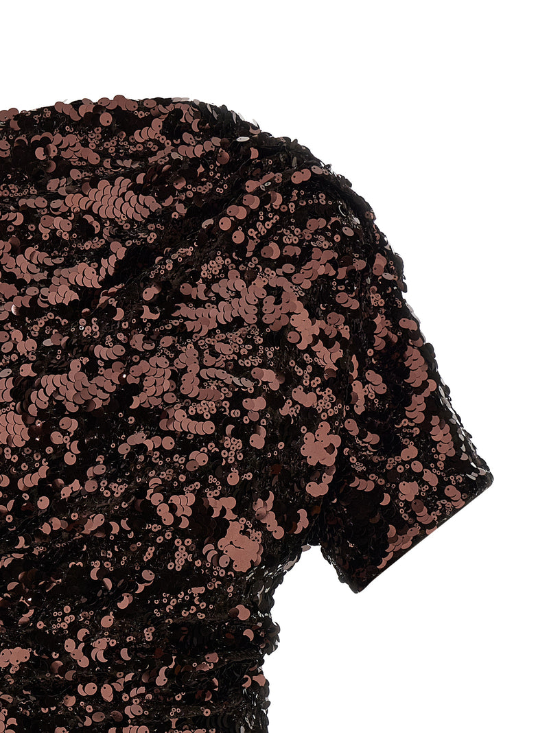 Robe Courte Ganni en Polyester Marron