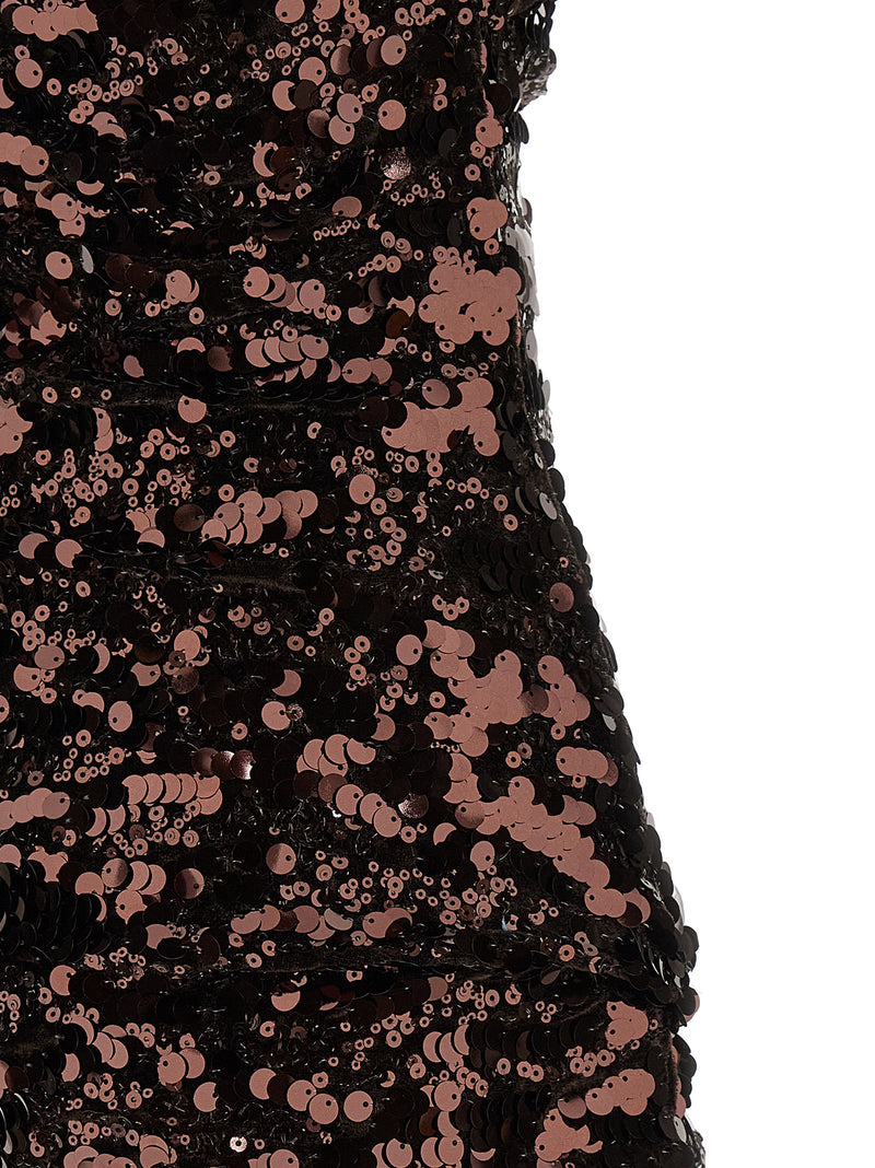 Robe Courte Ganni en Polyester Marron
