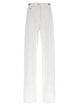 Versace White Cotton Straight-Leg Jeans
