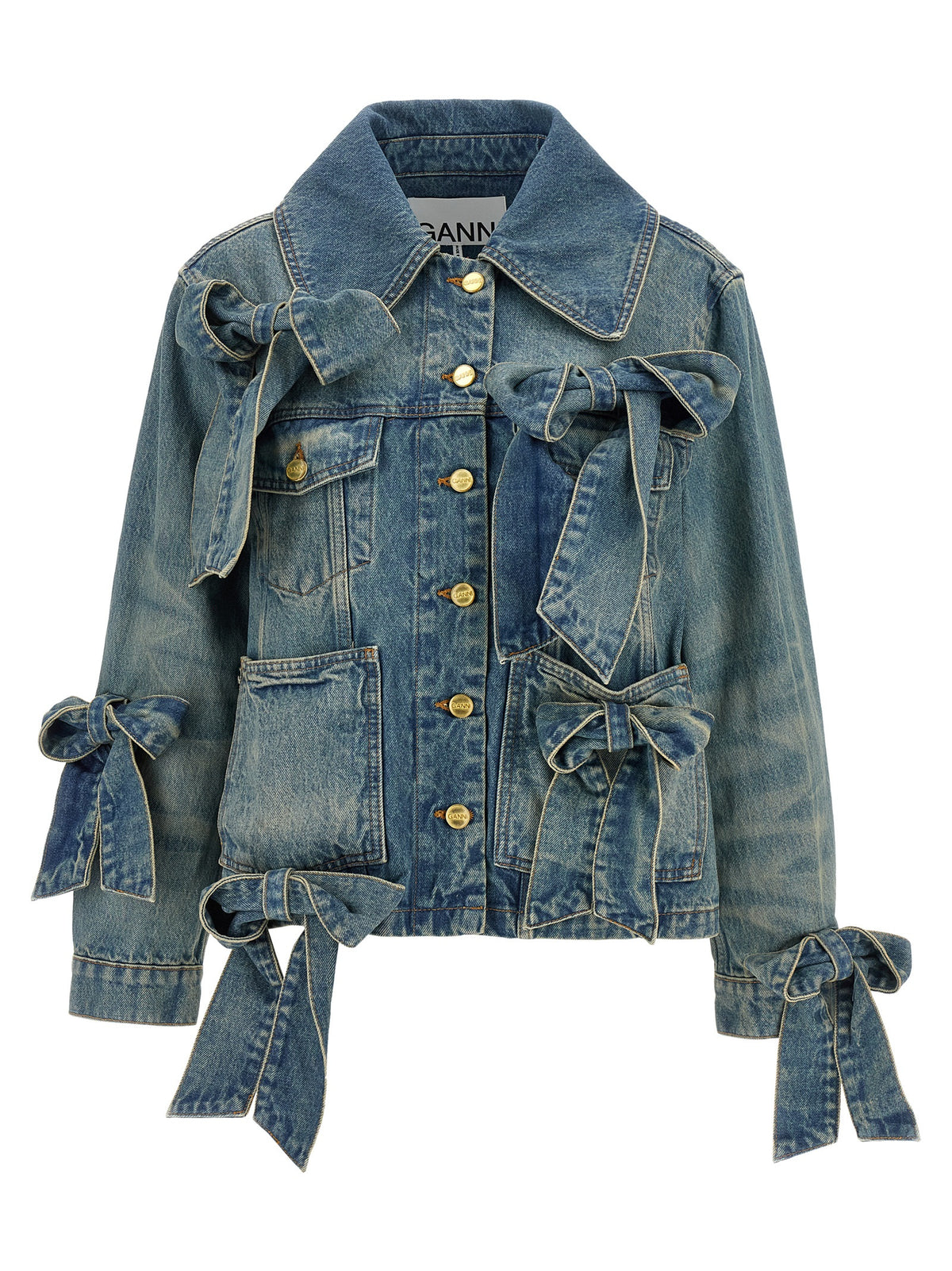 Veste en jean Ganni en coton biologique bleu